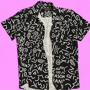Reason Black & White with Designs Button Up